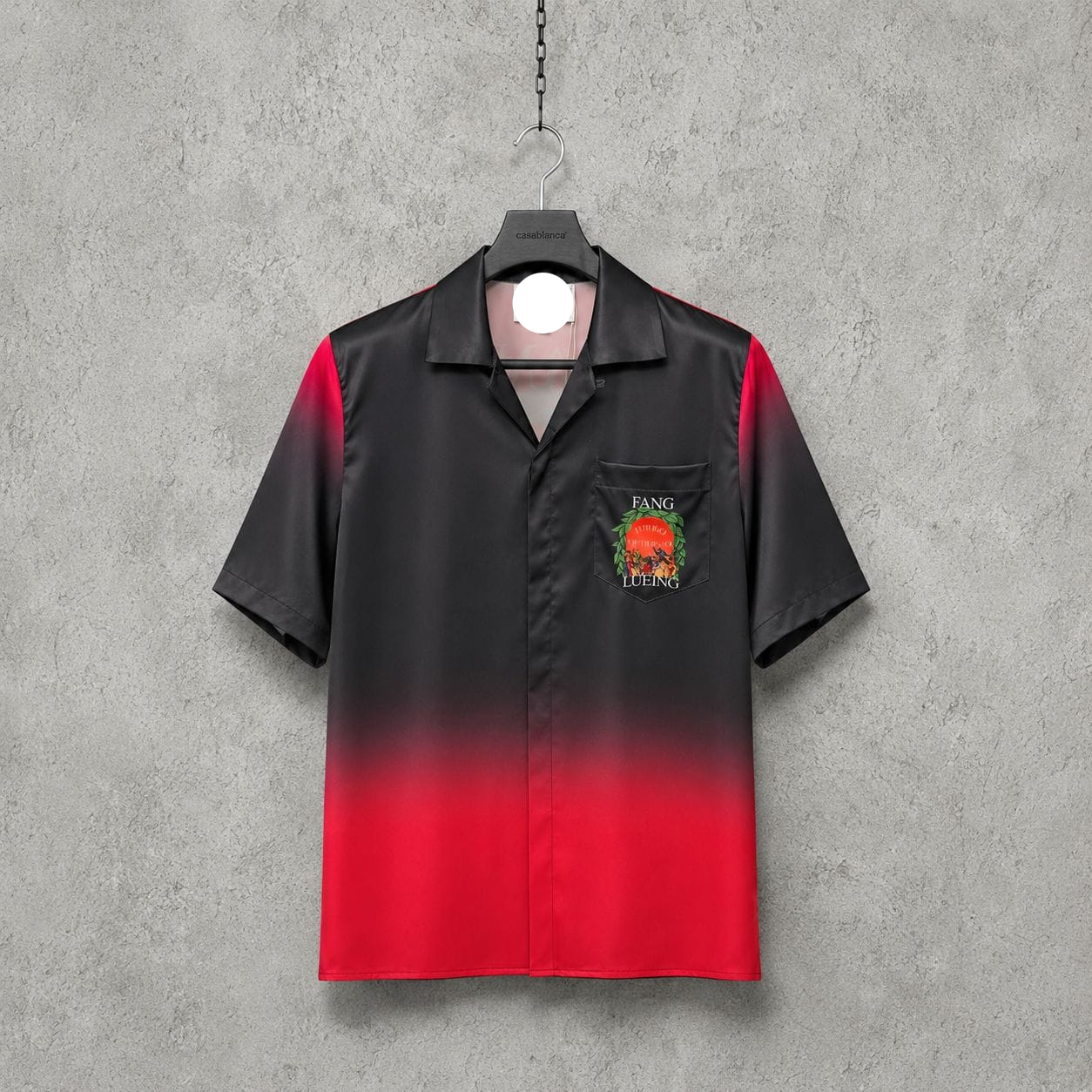 Gradient Print Camp Shirt