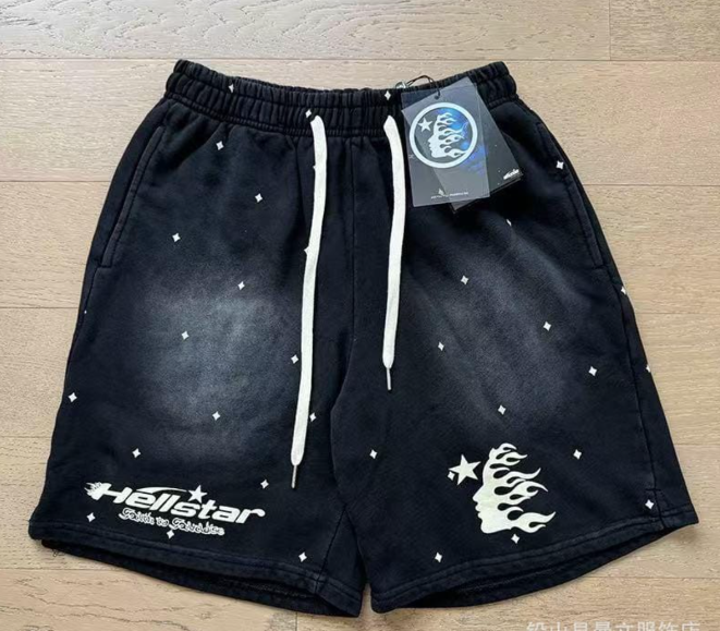 Star & Flame Print Sweat Shorts