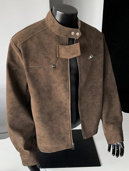 Faux Suede Moto Jacket