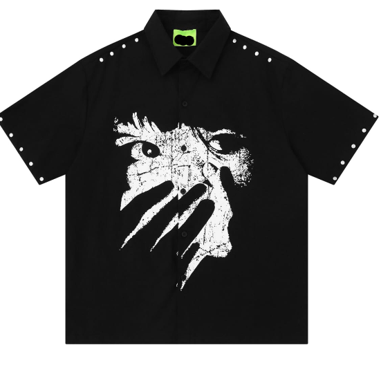 Graphic Back-Print Snap Shirt