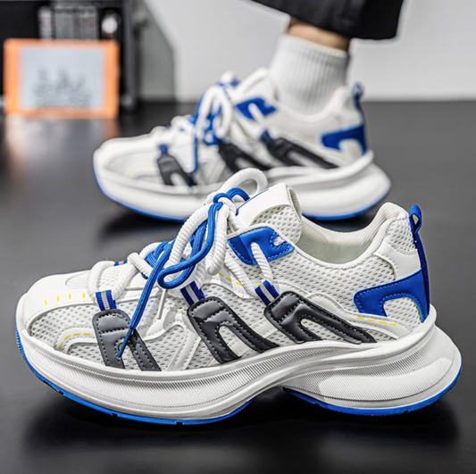 White Chunky Mesh Sneakers