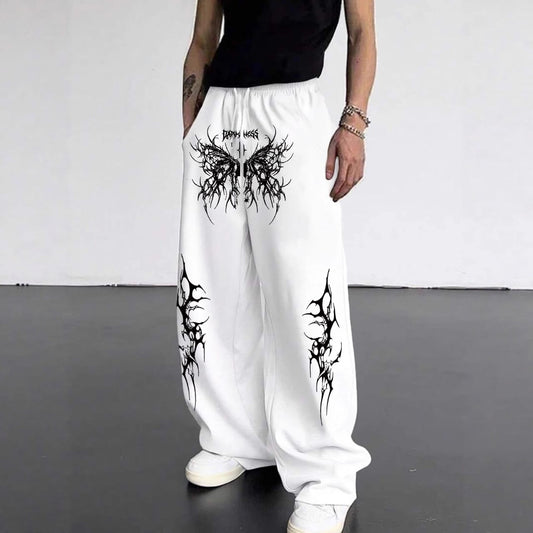 Gothic Wing Print Sweatpants