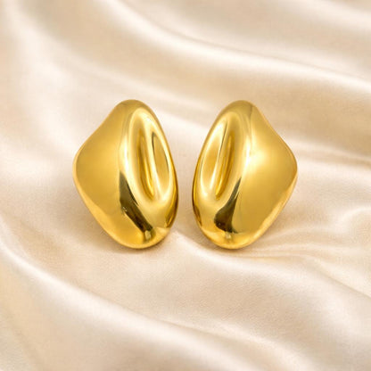 Golden Statement Stud Earrings