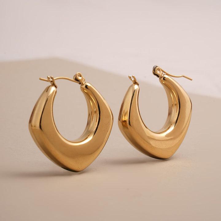 Sculpted Golden Hoops