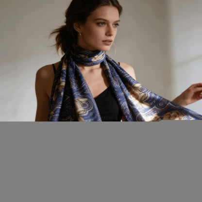 Printed Satin-Feel Scarf