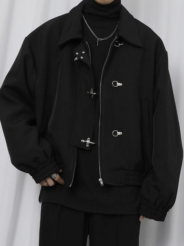 Snap-Front Cropped Jacket