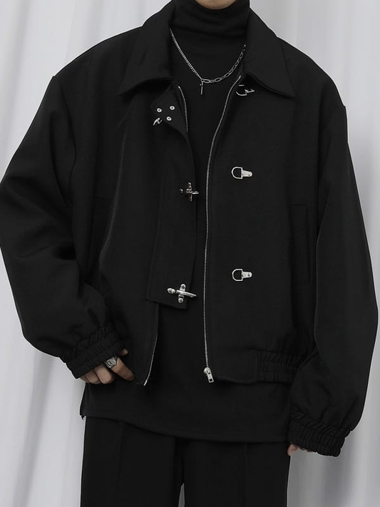 Snap-Front Cropped Jacket