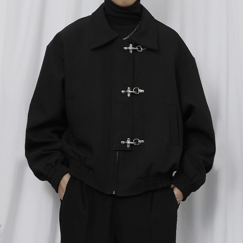 Snap-Front Cropped Jacket