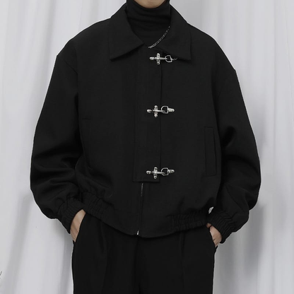 Snap-Front Cropped Jacket