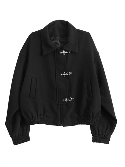 Snap-Front Cropped Jacket