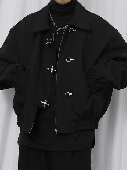 Snap-Front Cropped Jacket