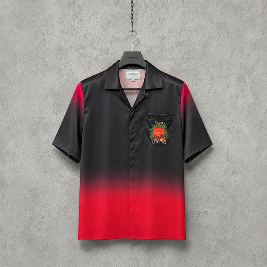 Gradient Print Camp Shirt