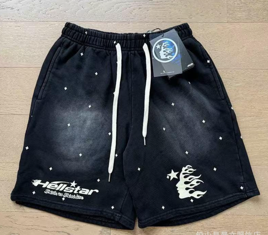 Star & Flame Print Sweat Shorts