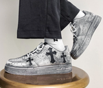 Distressed Cross Patch Low-Top Sneaker
