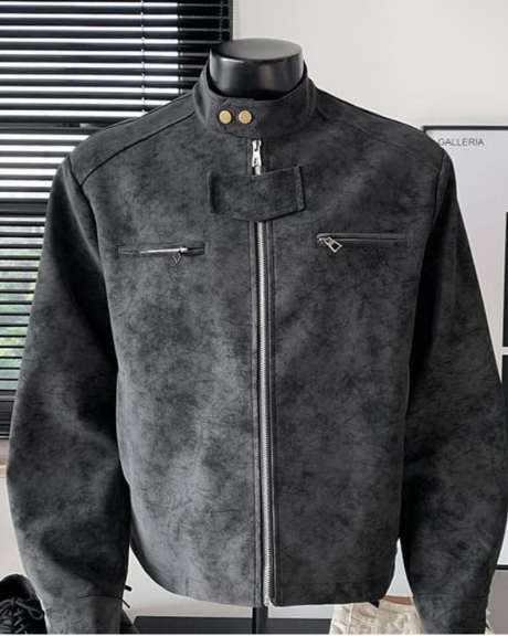 Faux Suede Moto Jacket