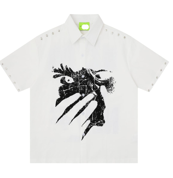 Graphic Back-Print Snap Shirt