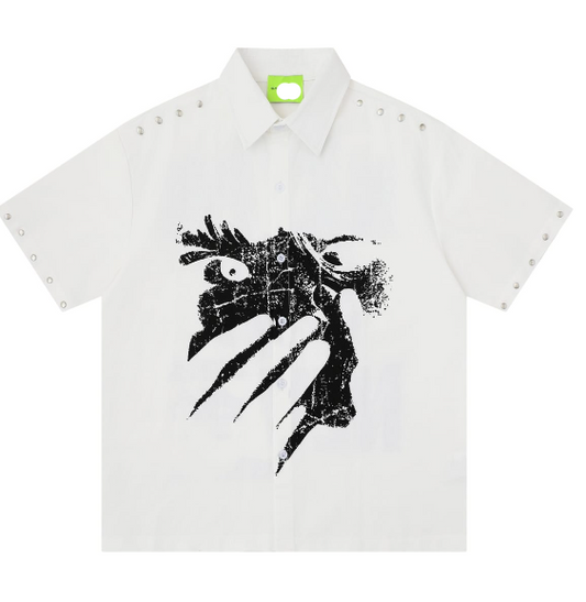 Graphic Back-Print Snap Shirt