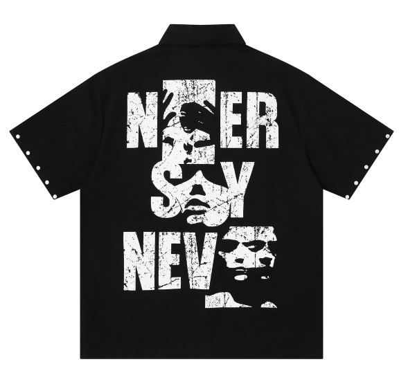 Graphic Back-Print Snap Shirt